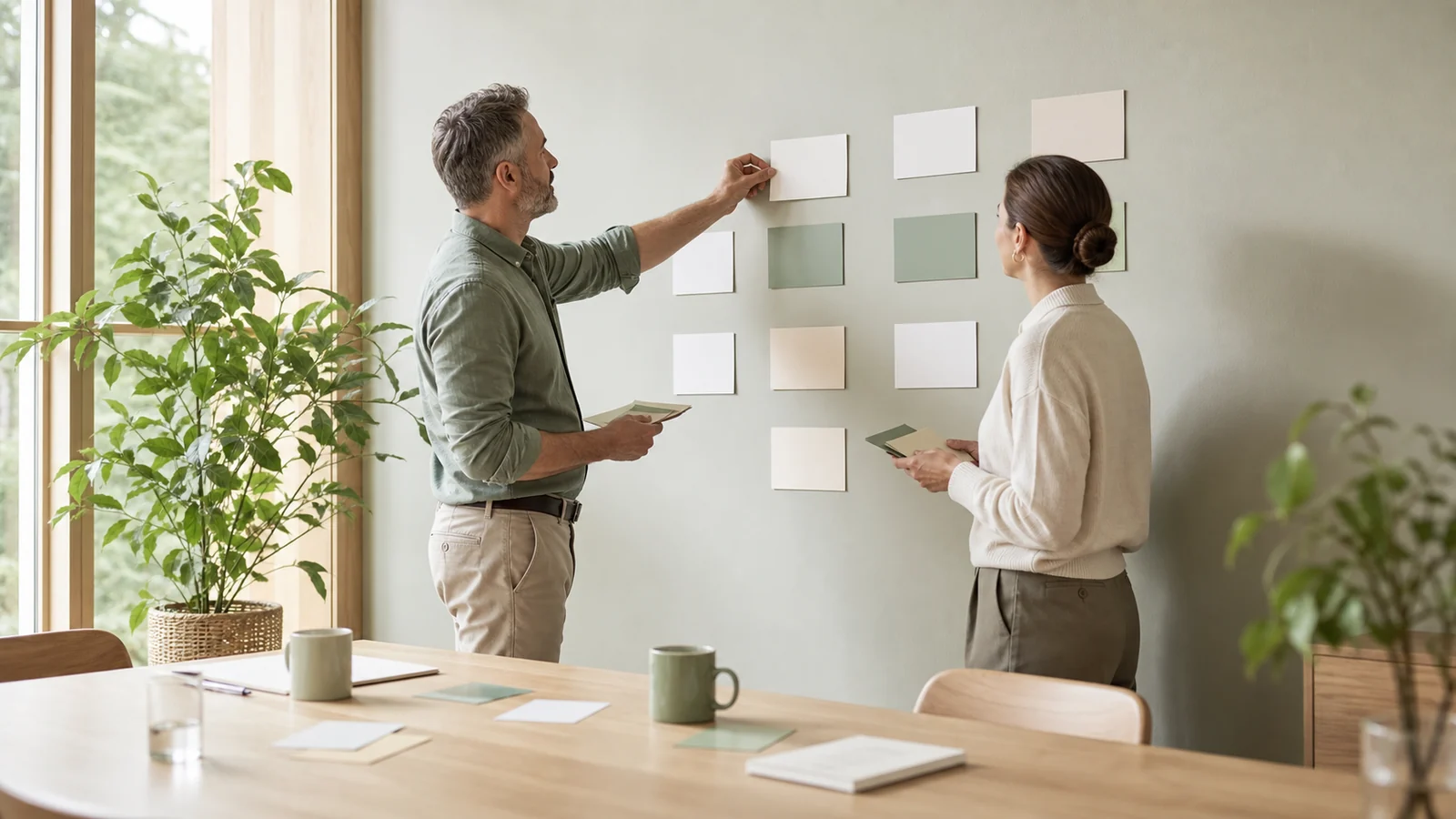 Professionnels organisant visuellement leurs priorités